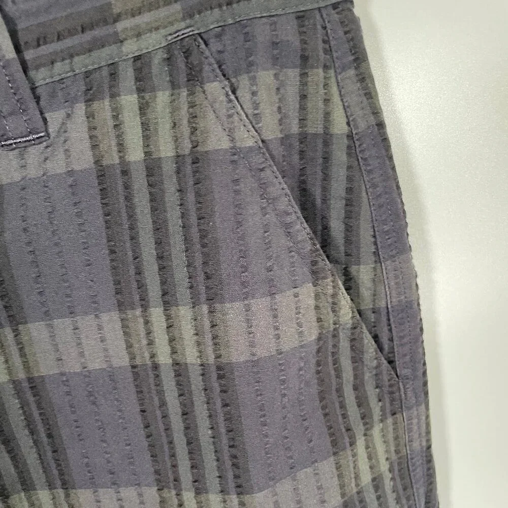 Patagonia Shorts Mens Sz 30 Gray Plaid Lightweight Seersucker Pockets